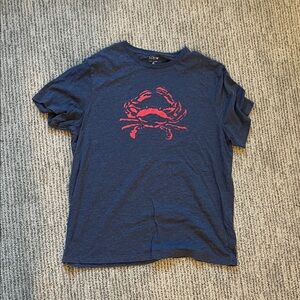 J. Crew Navy Tee with Red Crab Graphic